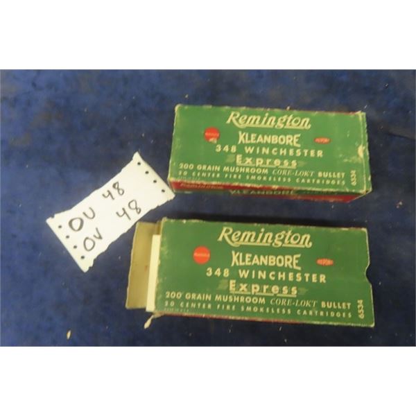 Vintage Remington Kleanbore 348 Win Ammo - 40 Rounds - MUST PROVIDE PROOF OF PAL PRIOR TO PURCHASE -