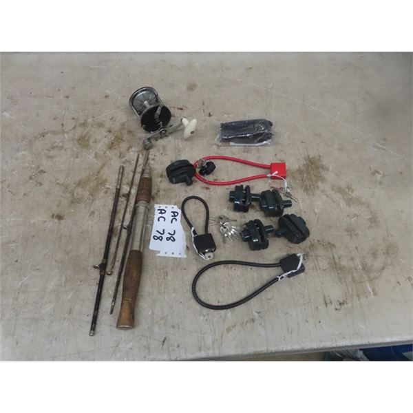 10 Gun Trigger Locks, Ocean Fishing Reel + Rod 