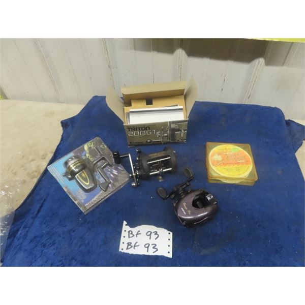 3 New Fishing Reels ; Triton 200GT, Seng Sun OMP 300, Marko 57 & 300 Yards of 2lb Fish Line