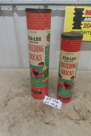2 Vintage Sta Lox Building Bricks: 1) 616 pcs 1/2 Full + 1) 249 pcs 3/4 ...