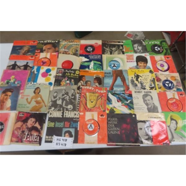 Lot of 35 45 rpm Records ; Elvis Presley, Highway Man, Many German ...