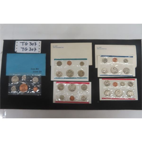 1979 + 1981 US Mint Uncirculated Coin Sets - 2 Sets per Envelope - 1980 Denver Mint Souvenir Set 