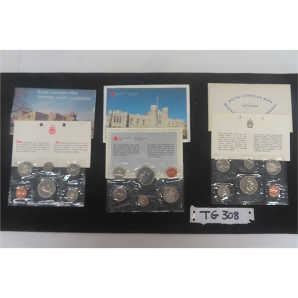 1972, 1976, 1987 Canada Uncirculated 6 Coin Set in Envelopes - Royal Canadian Mint 