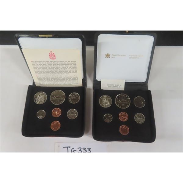 1979 + 1980 Royal Canadian Mint Uncirculated Coin Set - Each with Obverse Penny 