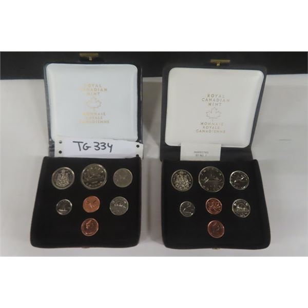 1977+1978  Royal Canadian Mint Uncirculated Coin Set - Each with Obverse Penny 