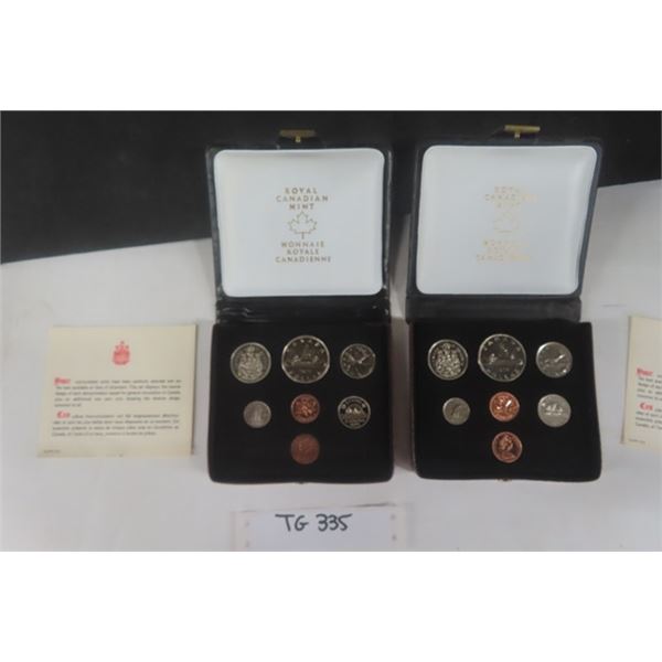 1975+1976  Royal Canadian Mint Uncirculated Coin Set - Each with Obverse Penny 