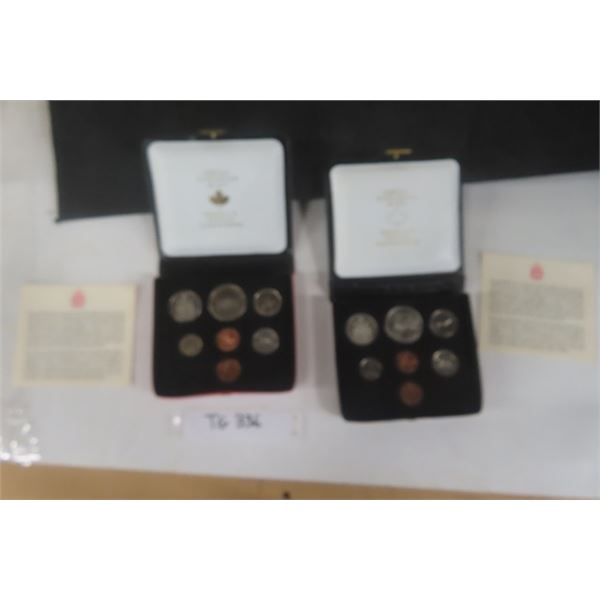 1973+1974  Royal Canadian Mint Uncirculated Coin Set - Each with Obverse Penny 