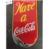 Image 3 : Coca-Cola Vintage Porcelain Palm Press ' Come in ' 3.5" x 12" 