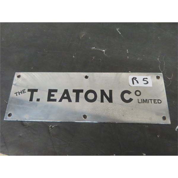 T. Eaton Metal Plate Sign 4.5" x 13" 