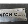 Image 3 : T. Eaton Metal Plate Sign 4.5" x 13" 