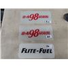 Image 1 : 3 Gas Pump Glass Panels ; 2) BA 98 Gas - 5" x 11" & 1) Flight Fuel - 4" x 10" 