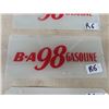 Image 3 : 3 Gas Pump Glass Panels ; 2) BA 98 Gas - 5" x 11" & 1) Flight Fuel - 4" x 10" 