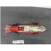 Image 4 : Marx Streamlined Tin Windup Racecar with Driver 3.5" x 5" x 16" 