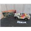 Image 1 : Yone Made in Japan Tin Friction Police Patrol Jeep with Box 3" x 4" x 9" 