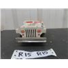 Image 3 : Yone Made in Japan Tin Friction Police Patrol Jeep with Box 3" x 4" x 9" 