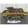 Image 3 : Marx Tin Wind Up Army Tank with Shooter 4" x 5.5" x 10" 