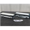 Image 1 : 2 Corgi Greyhound Buses - Both 2" x 2.5" x 8" 
