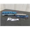 Image 1 : 2 Vintage Metal Greyhound Buses ; 1) 1.5" x 1.5" x 6" & 1) 1.5" x 1.5" x 7" 