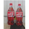 Image 1 : 2 Coca-Cola Bottle Signs - Corrugated 16" x 48" 