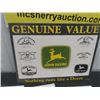 Image 1 : Modern Metal John Deere Sign 12" x 16" & (6) Tiles with Steam Tractors 6" x 6"