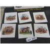 Image 2 : Modern Metal John Deere Sign 12" x 16" & (6) Tiles with Steam Tractors 6" x 6"