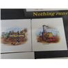 Image 6 : Modern Metal John Deere Sign 12" x 16" & (6) Tiles with Steam Tractors 6" x 6"