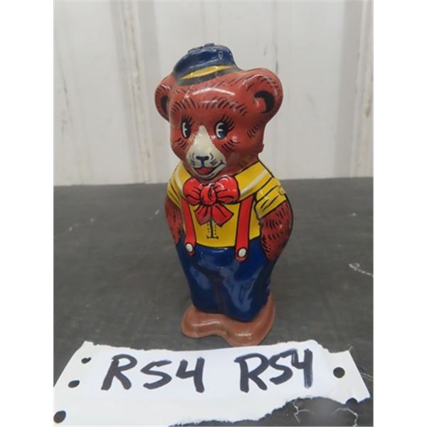 J.Chein Windup Tin Bear - Working 4.5" Tall 