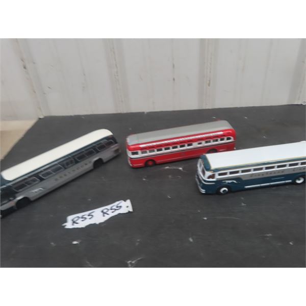 3 Corgi Die Cast Buses 7.5" - 9" 