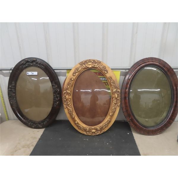 3 Convex Oval Picture Frames 18  x 24  