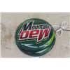 Image 1 : Mountain Dew Round Plastic Convex Face Light Up Sign 15" Wide - Does Not Light Up, Probably Bulb?
