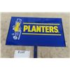 Image 2 : 2 Planter's Peanuts Metal Signs ; Rack Topper 10" x 17.5" , Smaller Sign  2.5" x 13"  - Both Double 