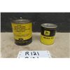 Image 1 : John Deere Motor Oil 8oz Tin, John Deere Anti Seize Lubricant 1 lb Tin - Both Full of Contents