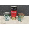 Image 1 : 3 Various Outboard Oil Tins ; Johnson, Quaker State, All State - All with Contents