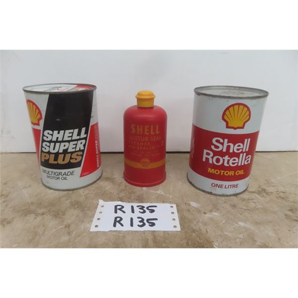 Shell Super Plus, Shell Rotella Motor Oil - Both 1 L + Shell Lustre Seal + Cleaner 12 oz Plastic `