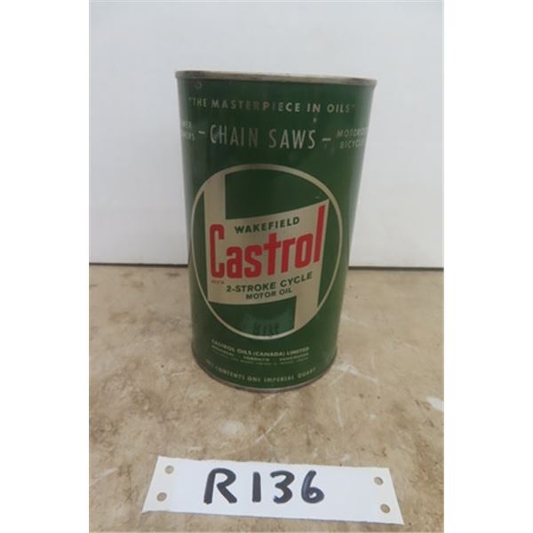 Castrol 2 Stroke Engine Oil 1 Imperial Quart Tin - Full of Contents