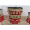 Image 4 : 3 Assorted York Peanut Butter Tins 1 1/2'' LBS , 3 LBS , 4 LBS Tin 