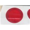 Image 2 : 4 Vintage Red Glass Warning Light Lenses - 3 are 8.5" Wide 