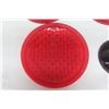 Image 6 : 4 Vintage Red Glass Warning Light Lenses - 3 are 8.5" Wide 