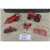 Image 1 : Massey Harris 44 Tractor, Spreader, Sickle Mower, Disc, Harrow- Lincoln Toys 