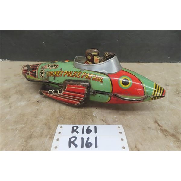 Marx Buck Rogers Rocket Police Patrol Pressed Tin Windup 