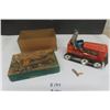 Image 1 : Pressed Tin Vintage Bulldozer with Rider in Original Box - Japan - KO - 7'' Long 