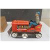 Image 6 : Pressed Tin Vintage Bulldozer with Rider in Original Box - Japan - KO - 7'' Long 
