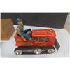 Image 8 : Pressed Tin Vintage Bulldozer with Rider in Original Box - Japan - KO - 7'' Long 