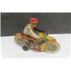 Image 2 : Superb Marx Tin Wind Up Motorcycle with Police Rider - Working Condition 