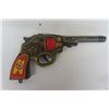 Image 2 : Pressed Tin Army Revolver - Marx, Gun Marked Viking RMC , Black Plastic Water Pistol 