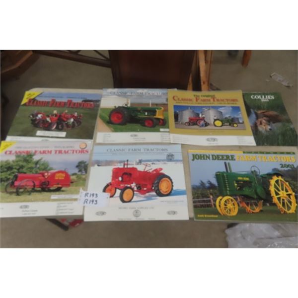 7 Assorted Calendars ; Classic Farm Tractors + Collies 