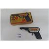 Image 1 : Police Automatic Cap Pistol - Pressed Tin Gun with Box - Gun Only Meldon USA 