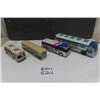 Image 1 : 3 Pressed Tin Greyhound Buses ; 2 Friction Die Cast Madison Ave Coach Bus - Longest 11" 