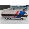 Image 5 : 3 Pressed Tin Greyhound Buses ; 2 Friction Die Cast Madison Ave Coach Bus - Longest 11" 