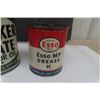 Image 5 : 4 Oil Cans ; Safeway Motor Oil Cardboard Quart, BA Quart, Quaker STate Quart, Esso 1lb Grease